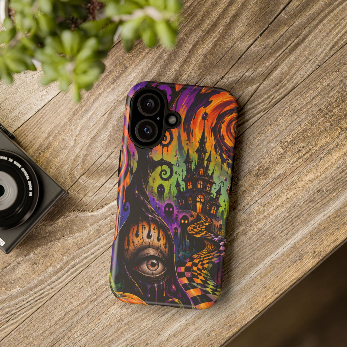 Phone Case — Psychedelic Haunted House Halloween Design