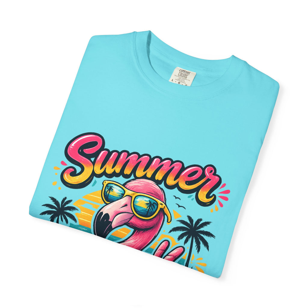Summer Vibes Flamingo T-Shirt | Tropical Beach Graphic