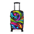 Colorful Swirl Carry-On Suitcase — Vibrant Abstract Travel Luggage