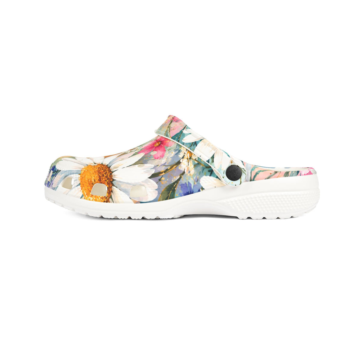 Floral Daisy EVA Foam Clogs — Lightweight Water-Resistant Garden Shoes