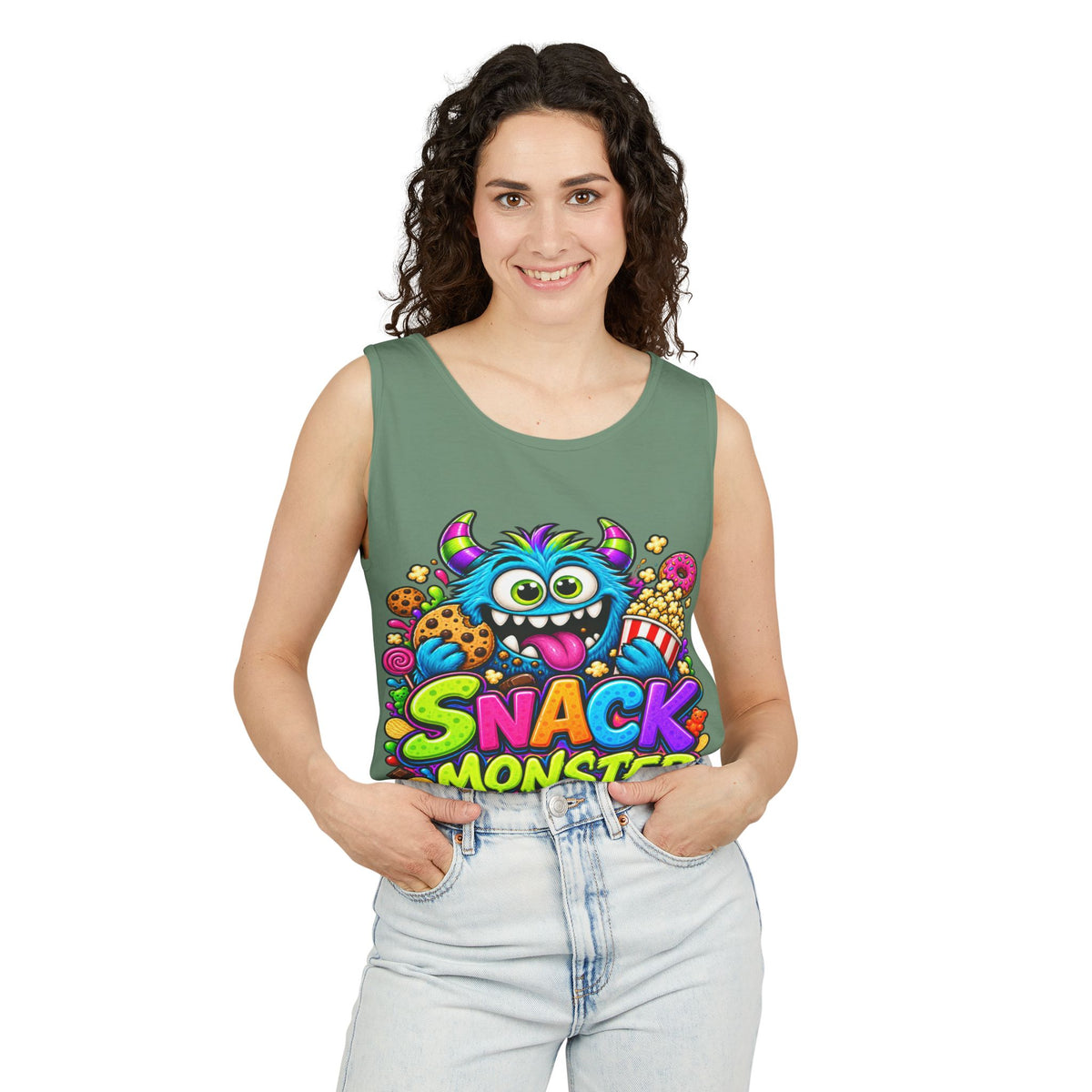 Snack Monster Tank Top | Cute Colorful Monster Snacks Graphic