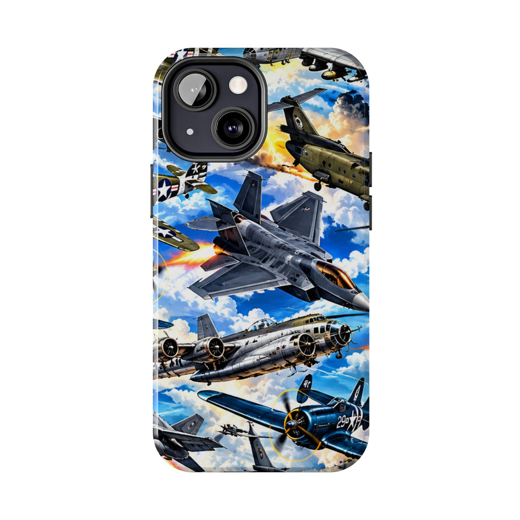 Military Aircraft Tough Phone Case – Vintage & Modern Jet Fighter Print
