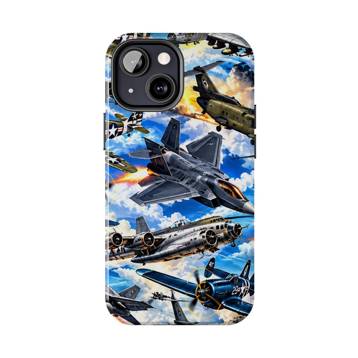 Military Aircraft Tough Phone Case – Vintage & Modern Jet Fighter Print