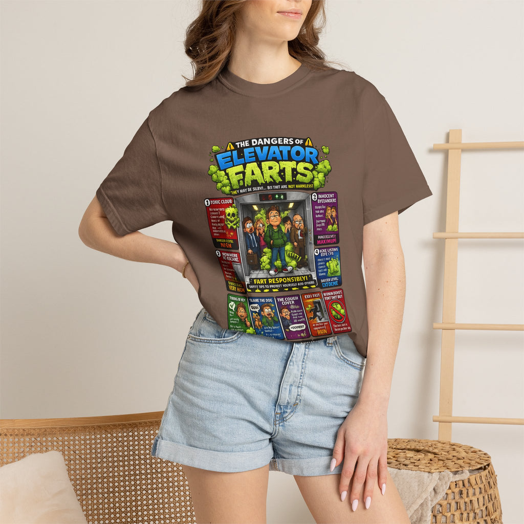 Elevator Farts chart T-shirt | Funny Bathroom Humor Tee