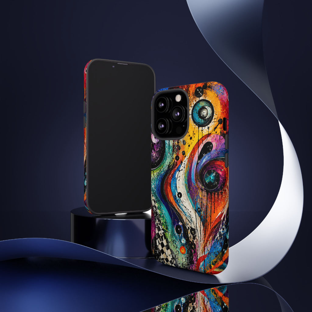Abstract Cosmic Swirl Phone Case — Colorful Artistic iPhone Tough Case