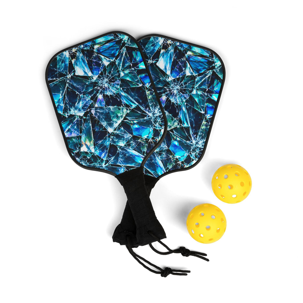 Pickleball Paddle Set — Blue Crystal Design Kit (2 Paddles + 2 Balls)