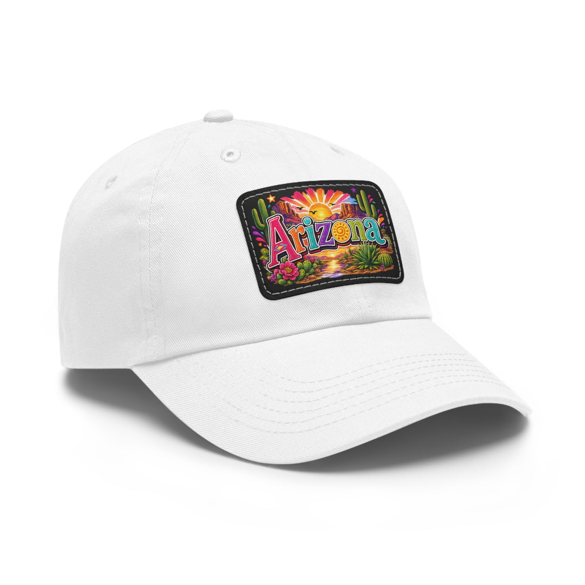 Arizona Sunset Leather Patch Dad Hat | State Patch Hat