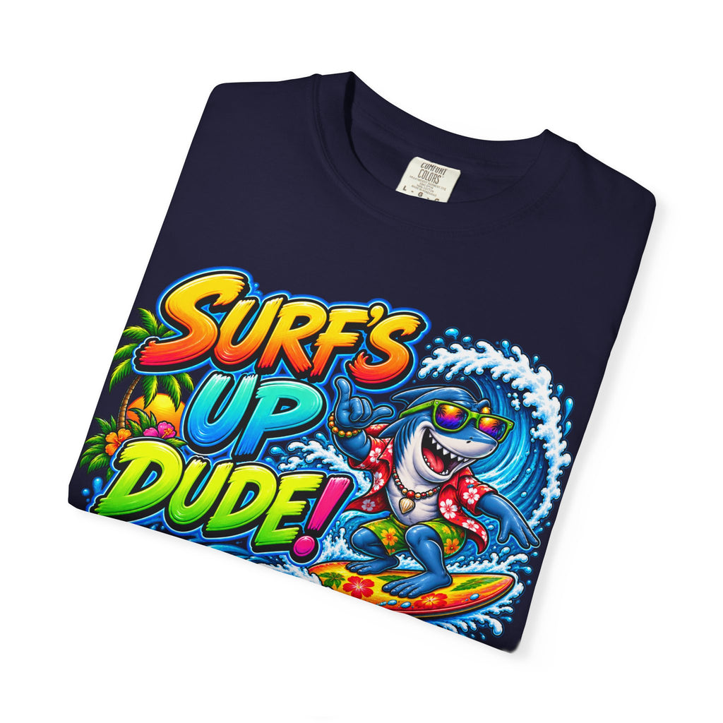 Surf's Up Dude! Surf Shark Graphic T-Shirt