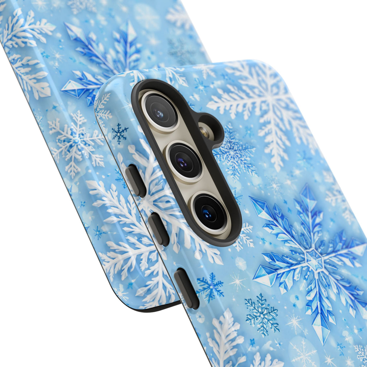 Winter Snowflake Tough Phone Case — Blue Holiday Protective Cover