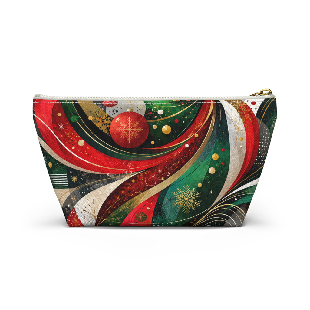 Holiday Swirl Accessory Pouch — Festive Christmas Makeup Bag