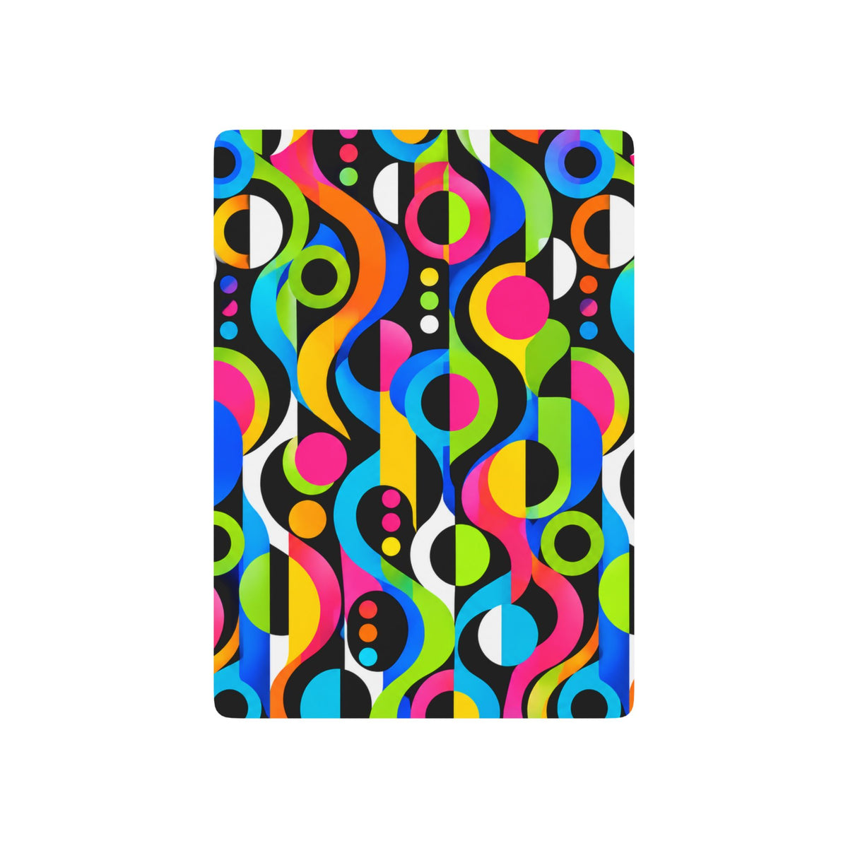 Retro Neon Poker Playing Cards — Vibrant Geometric Deck for Game Nights & Gifts