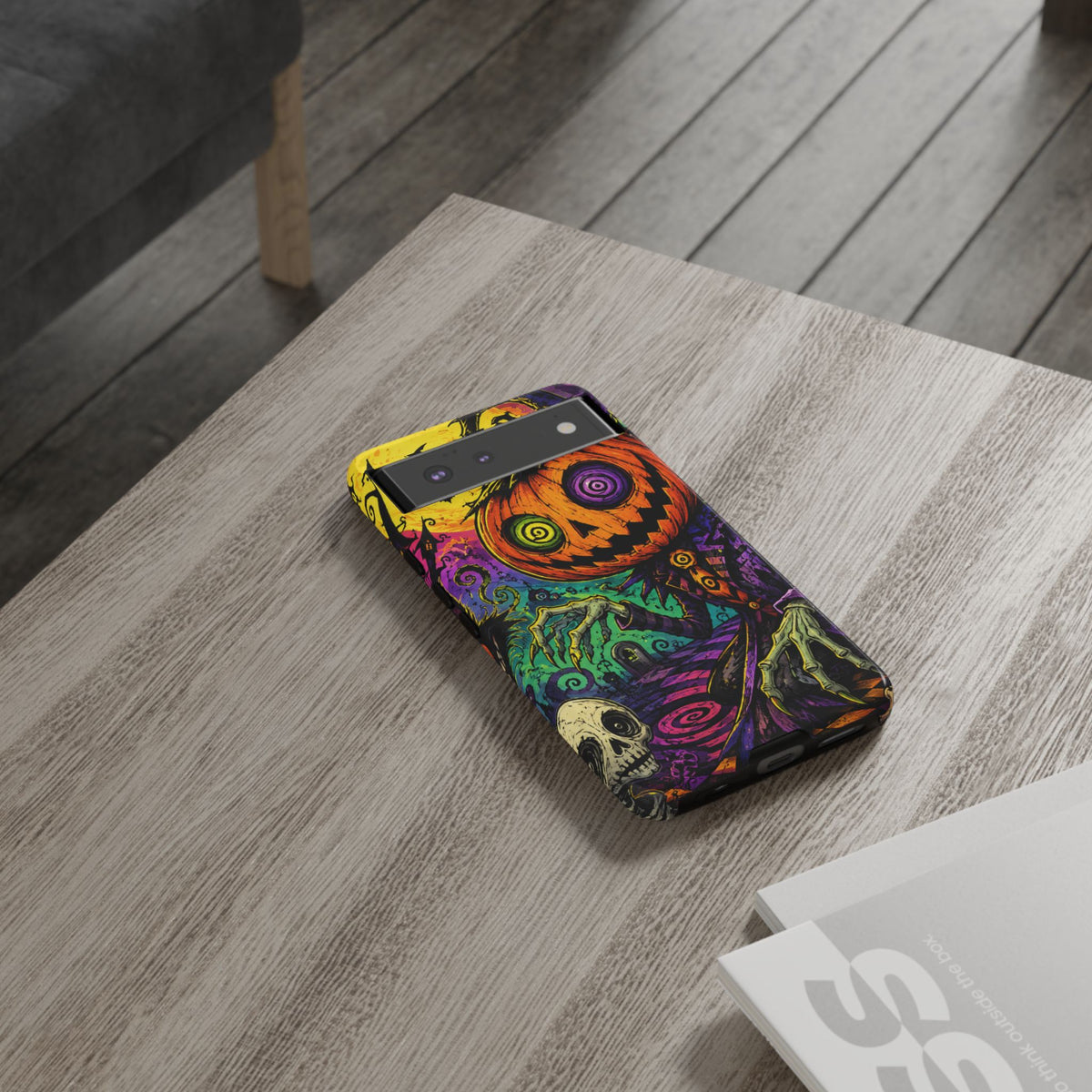 Halloween Pumpkin Skull Phone Case — Psychedelic Jack-o'-Lantern Tough Case