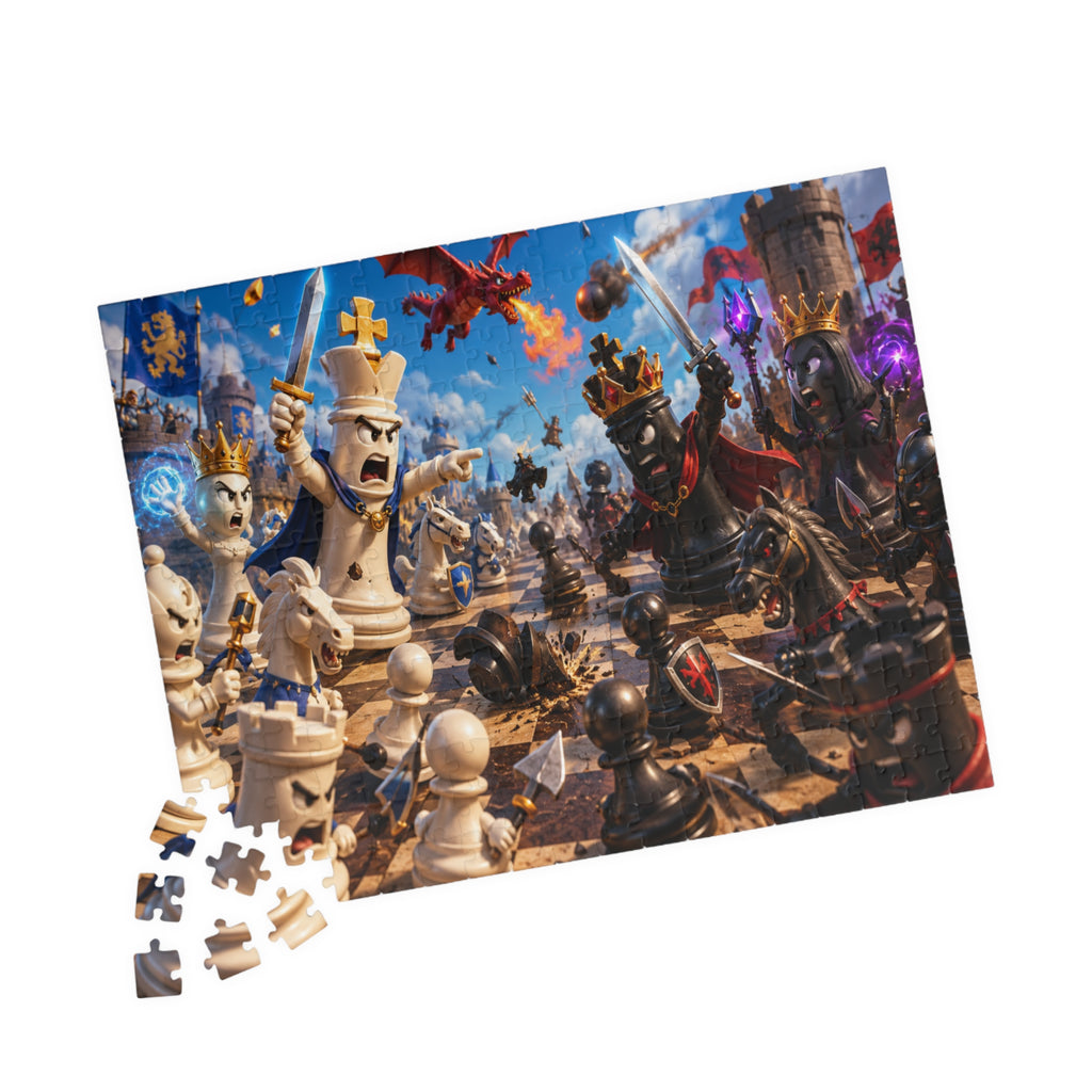 Fantasy Chess Battle Puzzle | Medieval Kings vs Dark Army jigsaw
