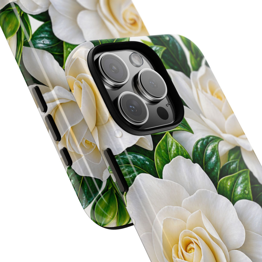 Floral Camellia Tough Case — White Gardenia Phone Cover