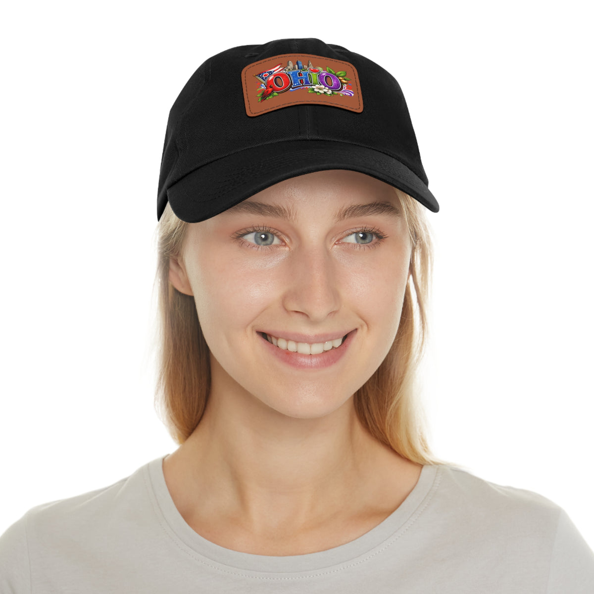 Ohio Patch Dad Hat | Leather Rectangle State Patch