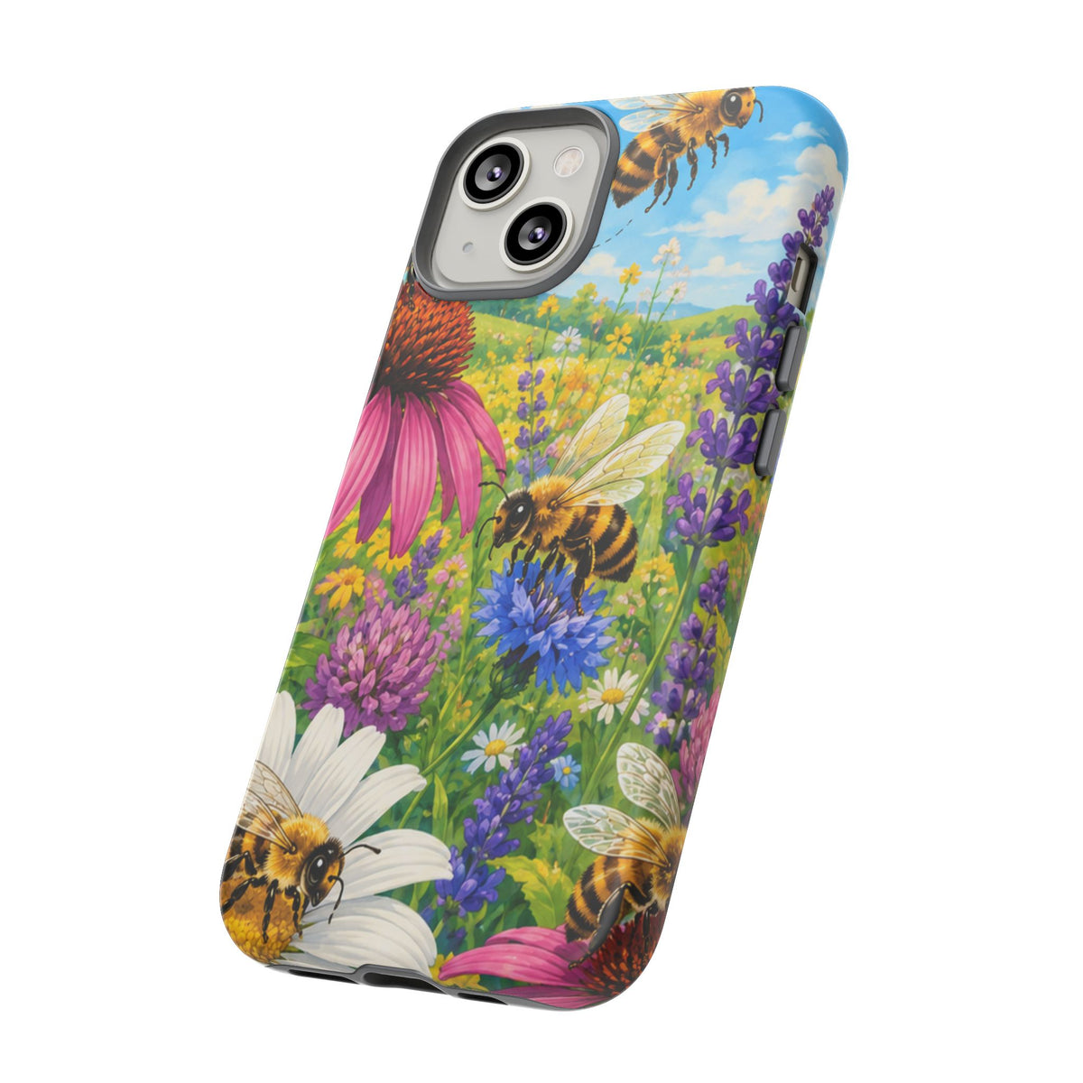 Bee Meadow Phone Case — Floral Honeybee Protective Cover