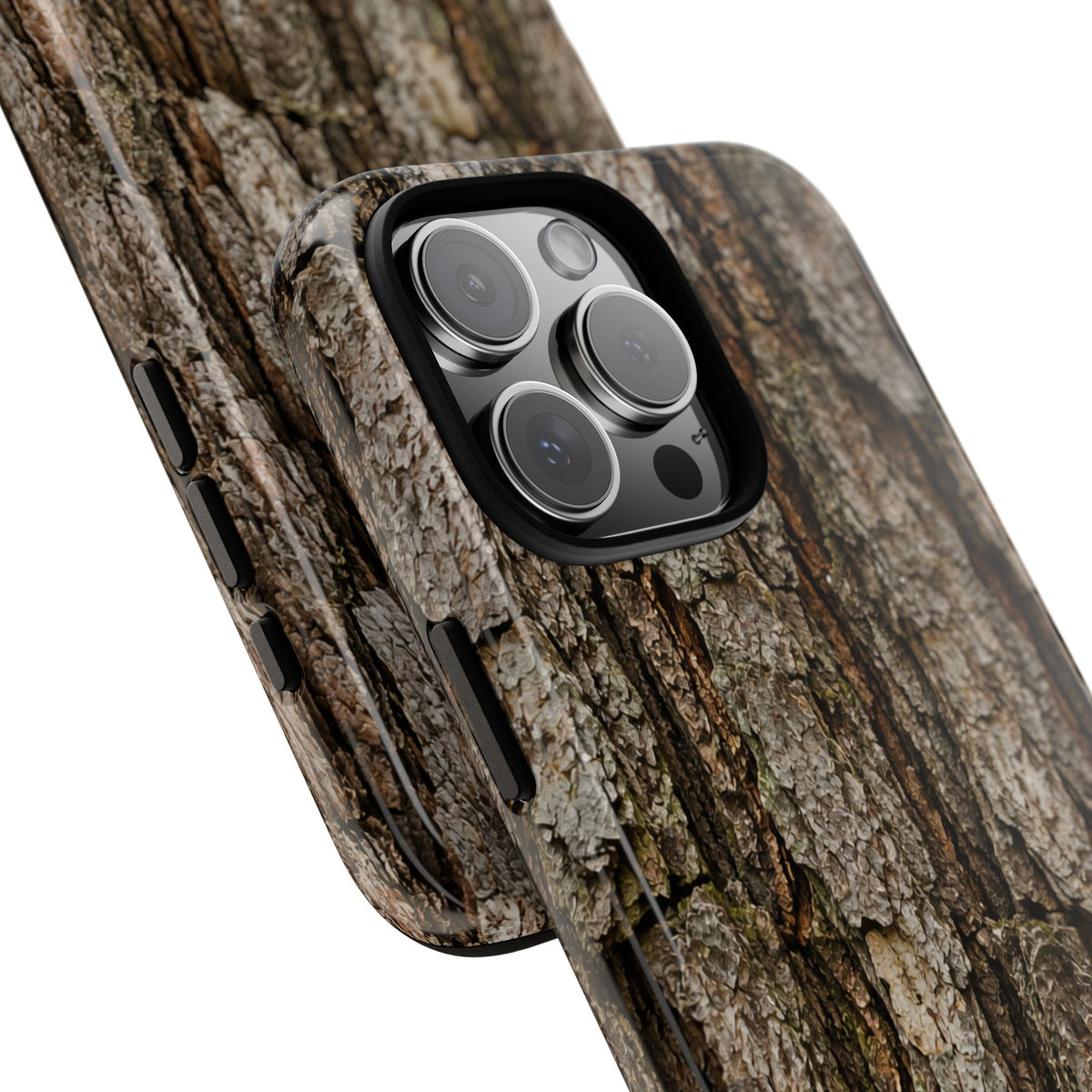 Bark Texture Phone Case - Rugged Woodland Camouflage for Nature Lovers