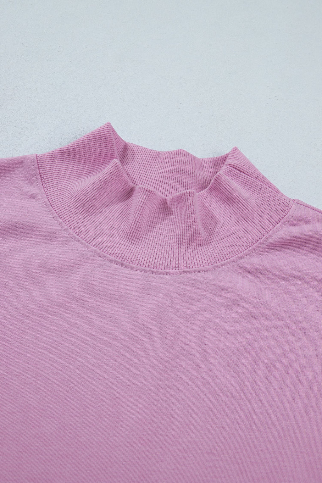 Solid Mock Neck Cap Sleeve Oversized Top