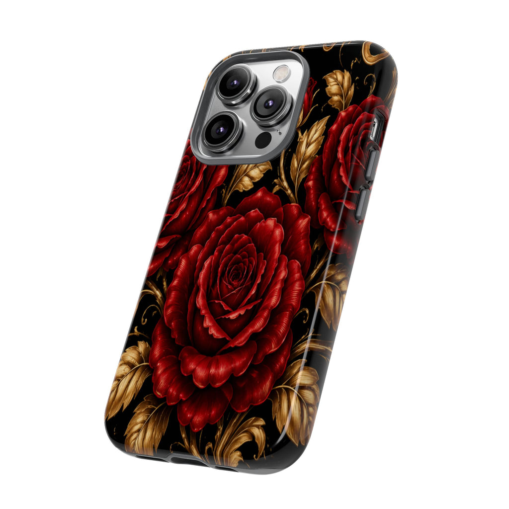 Tough Cases — Vintage Red Rose Floral Phone Case