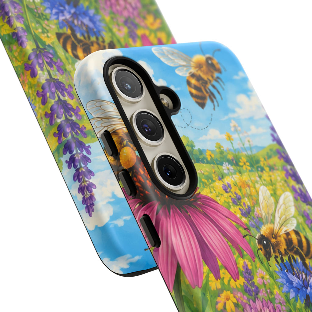 Bee Meadow Phone Case — Floral Honeybee Protective Cover