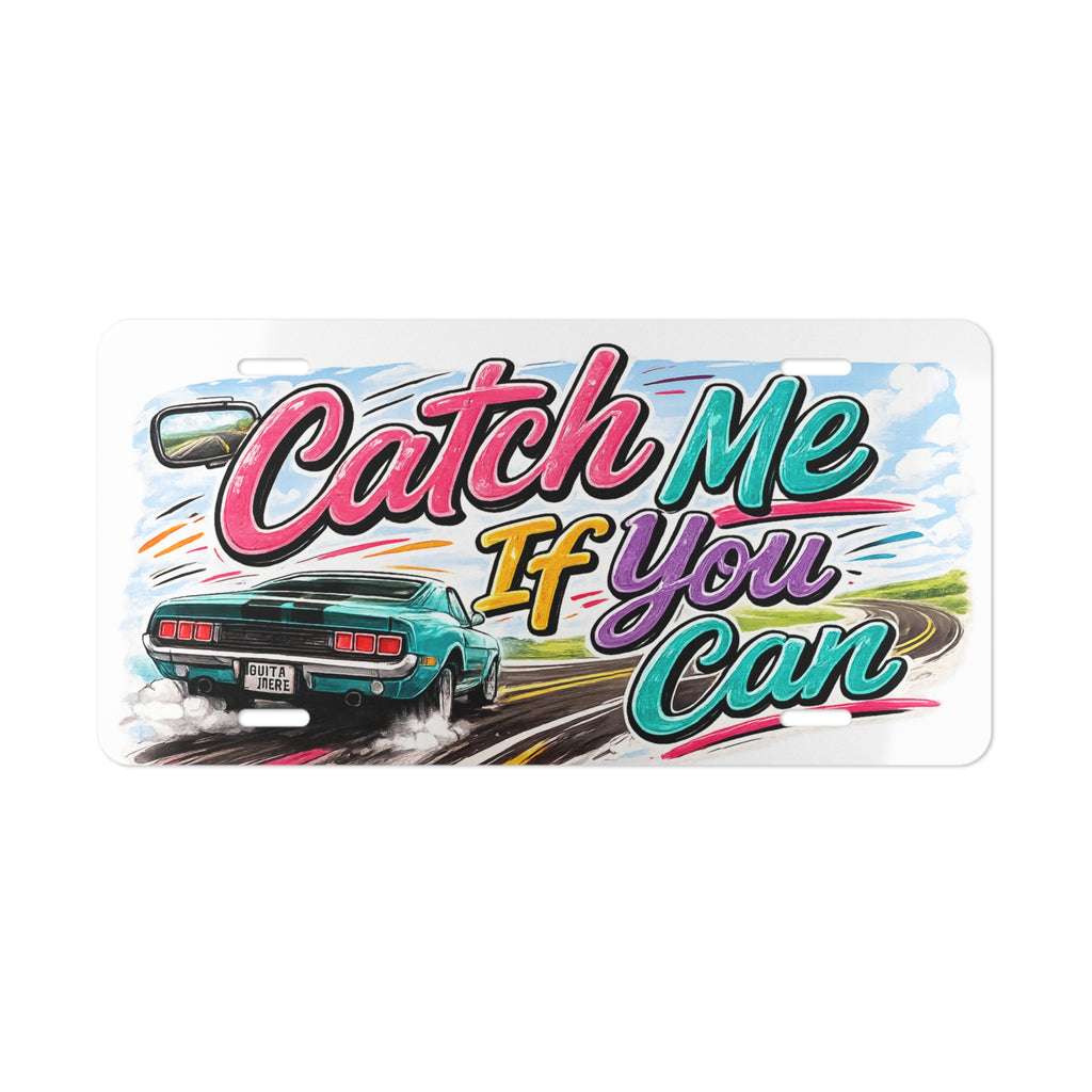Catch Me If You Can Vanity Plate | Retro Muscle Car Drive