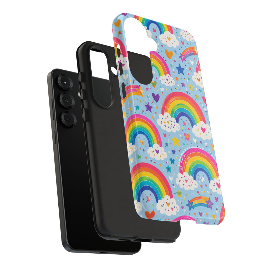 Rainbow Clouds Phone Case — Cute Pastel Rainbow Pattern Tough Case