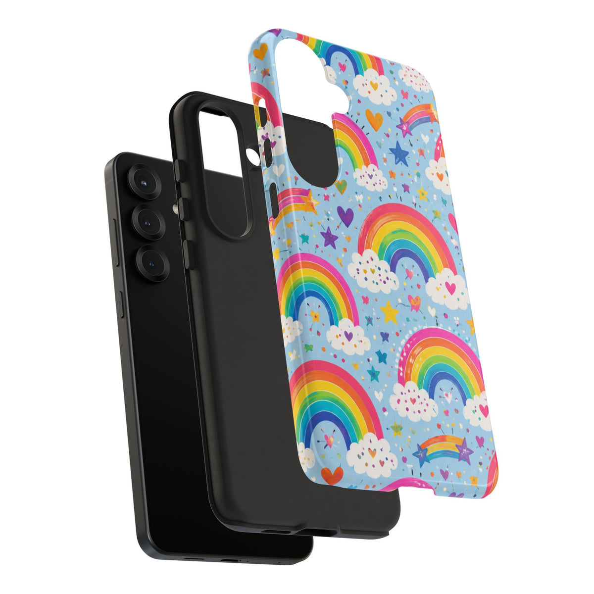 Rainbow Clouds Phone Case — Cute Pastel Rainbow Pattern Tough Case