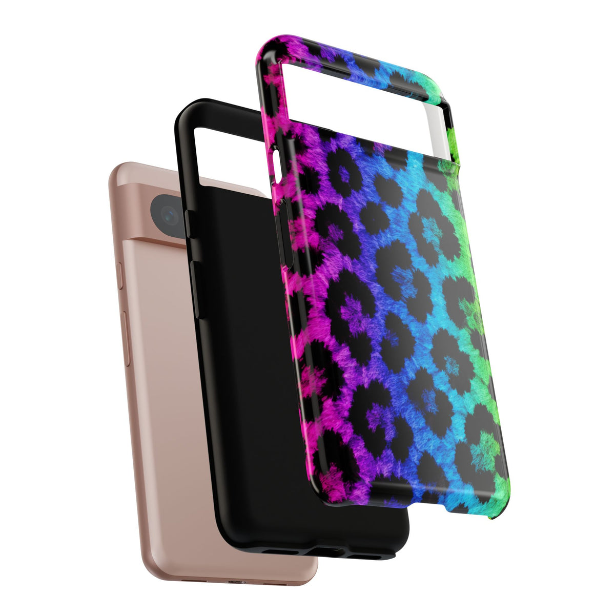 Neon Rainbow Leopard Tough Case – Colorful Animal Print Phone Cover