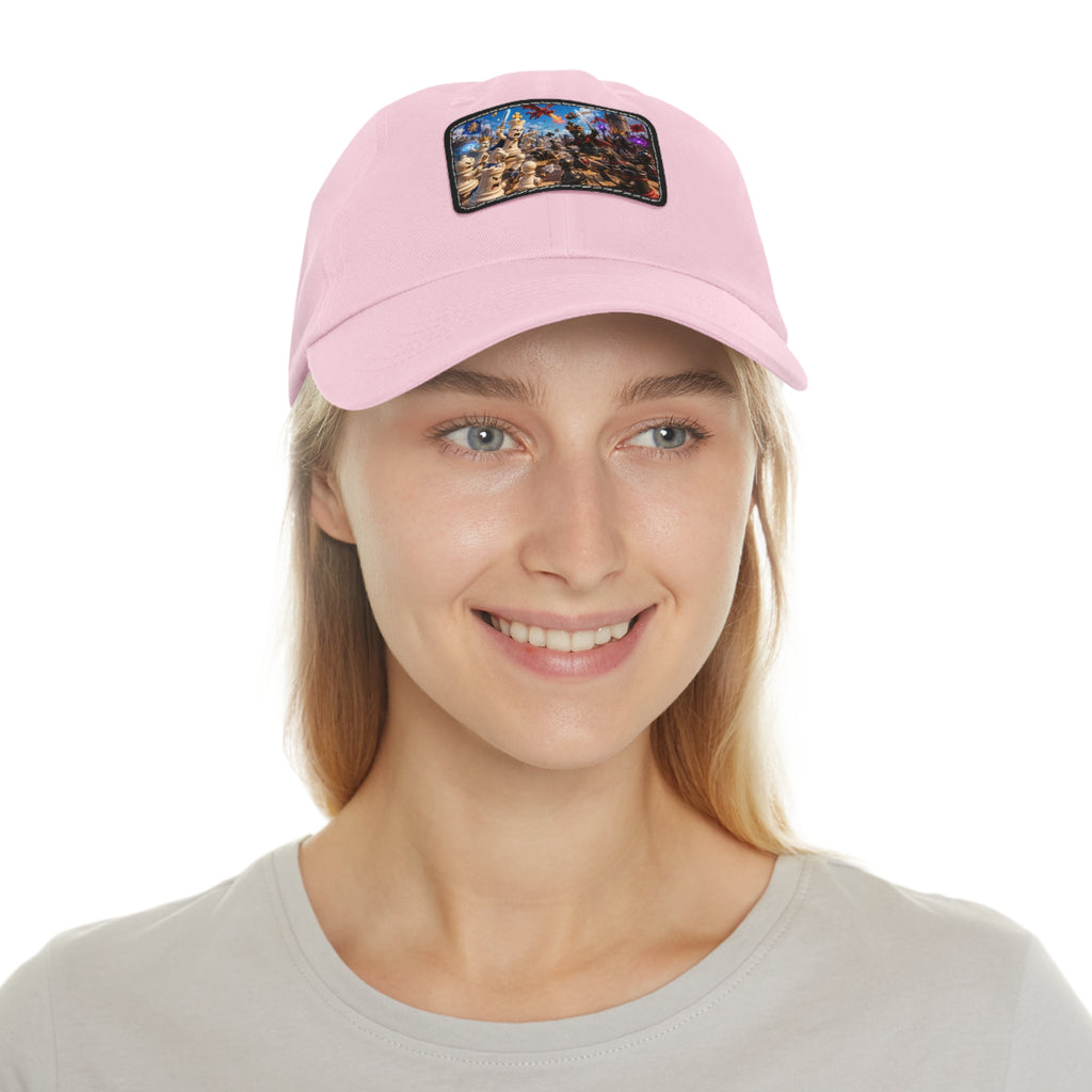 Dad Hat with Leather Patch (Rectangle)