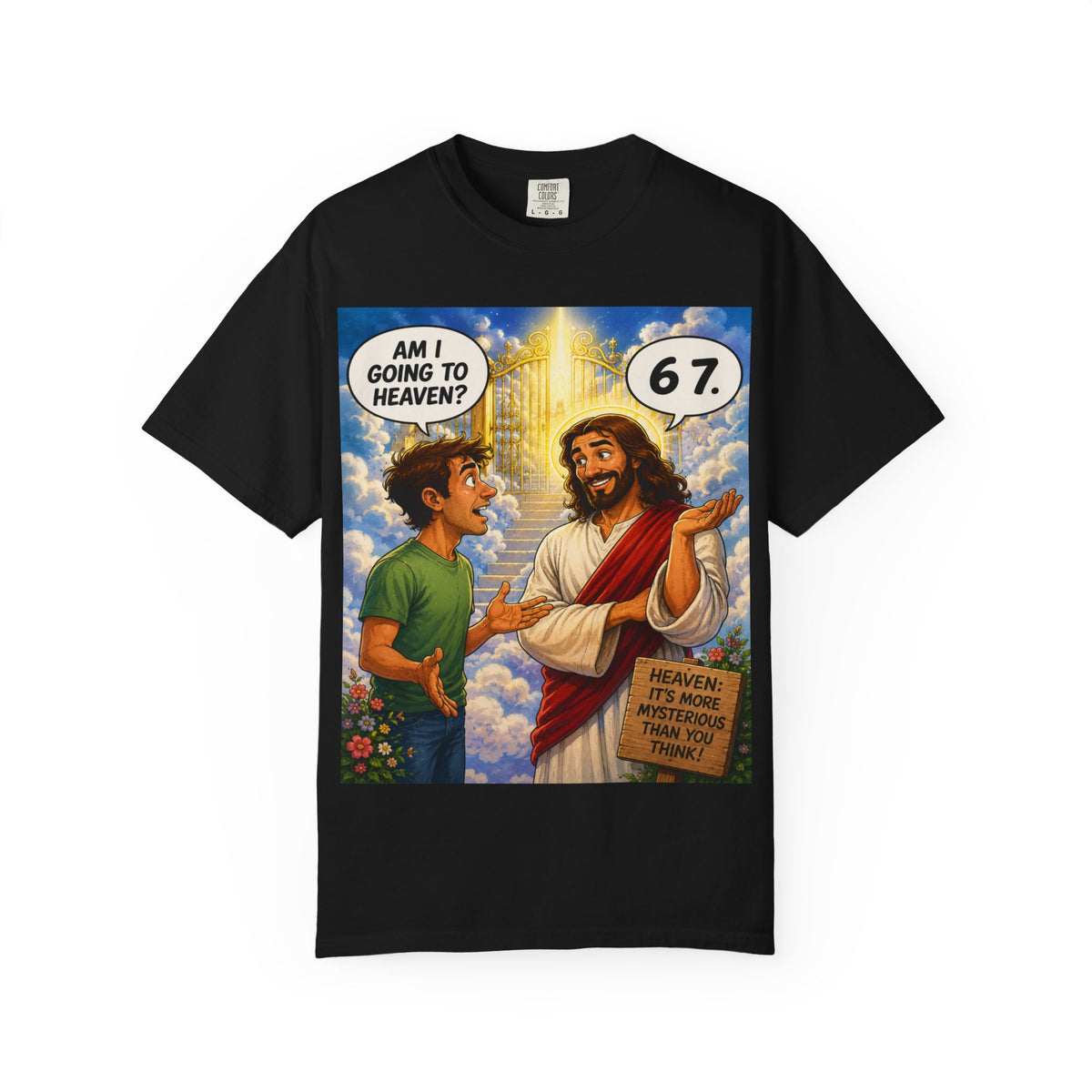 Am I Going to Heaven? Comic Illustration T-Shirt