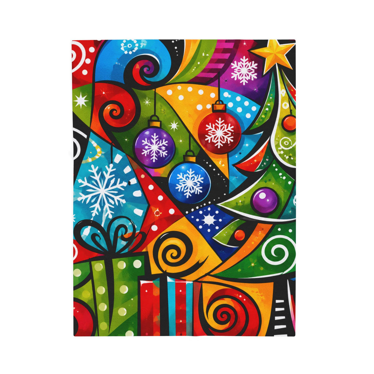 Christmas Ornaments Velveteen Plush Blanket