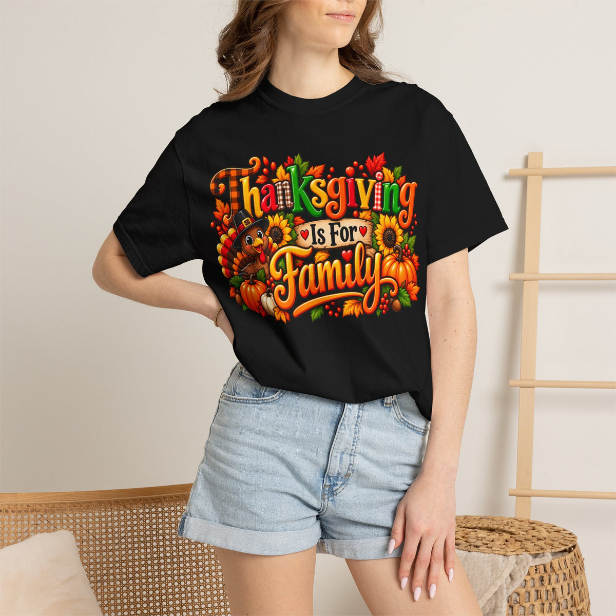 Thanksgiving Is For Family T-Shirt — Fall Harvest Holiday Tee
