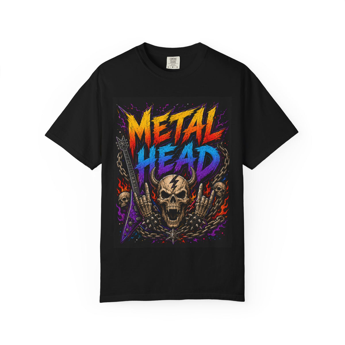 Metal Head skull graphic T-Shirt | heavy metal band art