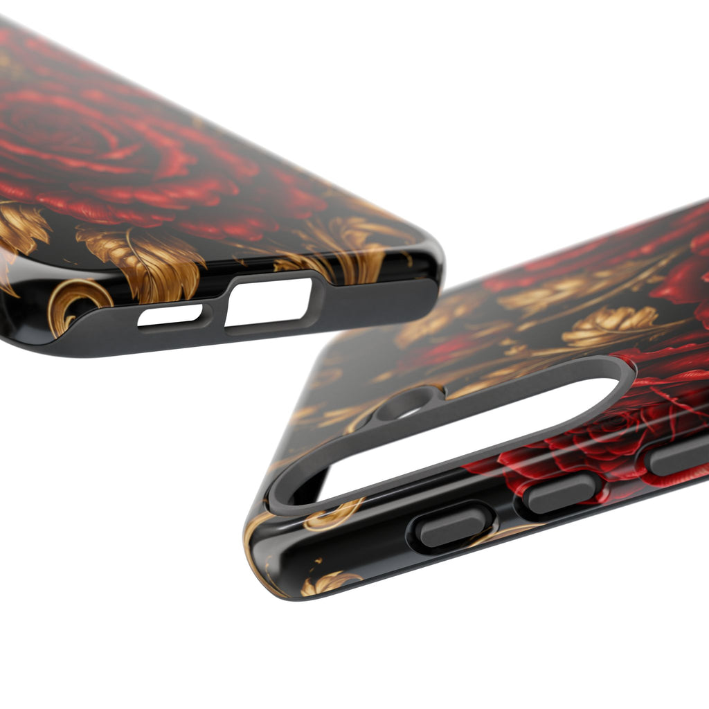 Tough Cases — Vintage Red Rose Floral Phone Case