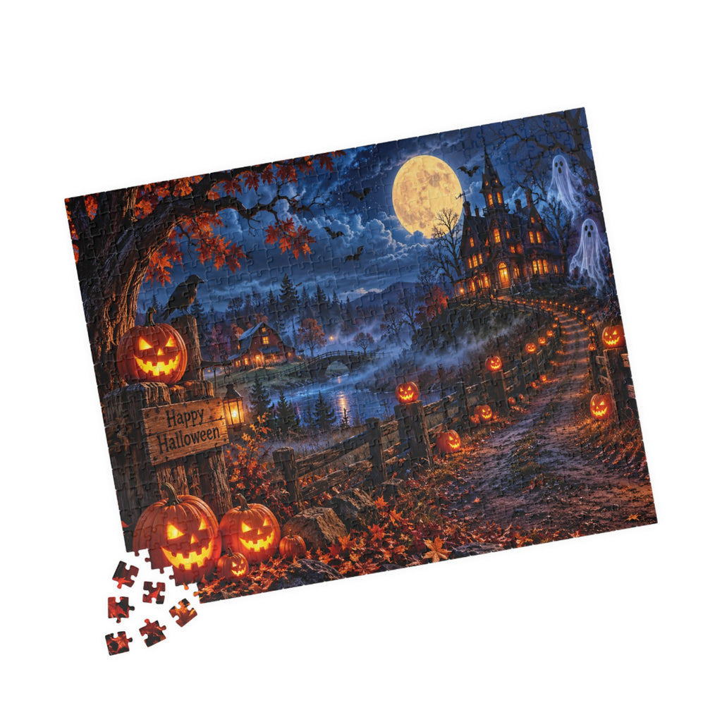 Halloween Haunted Mansion Jigsaw Puzzle — Spooky Night 110/252/520/1014-Piece