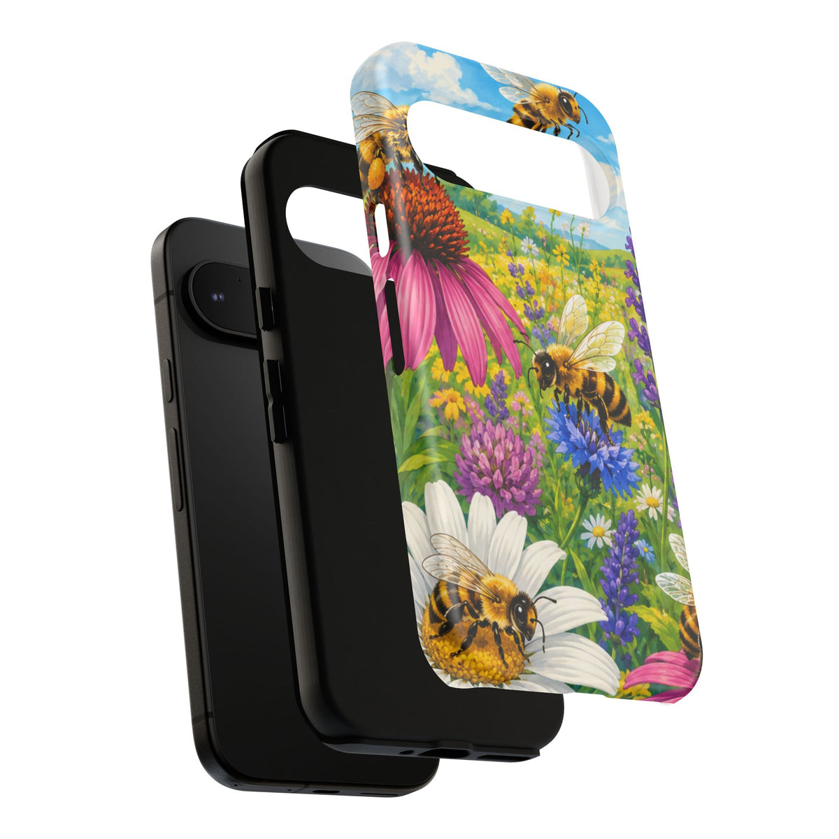 Bee Meadow Phone Case — Floral Honeybee Protective Cover