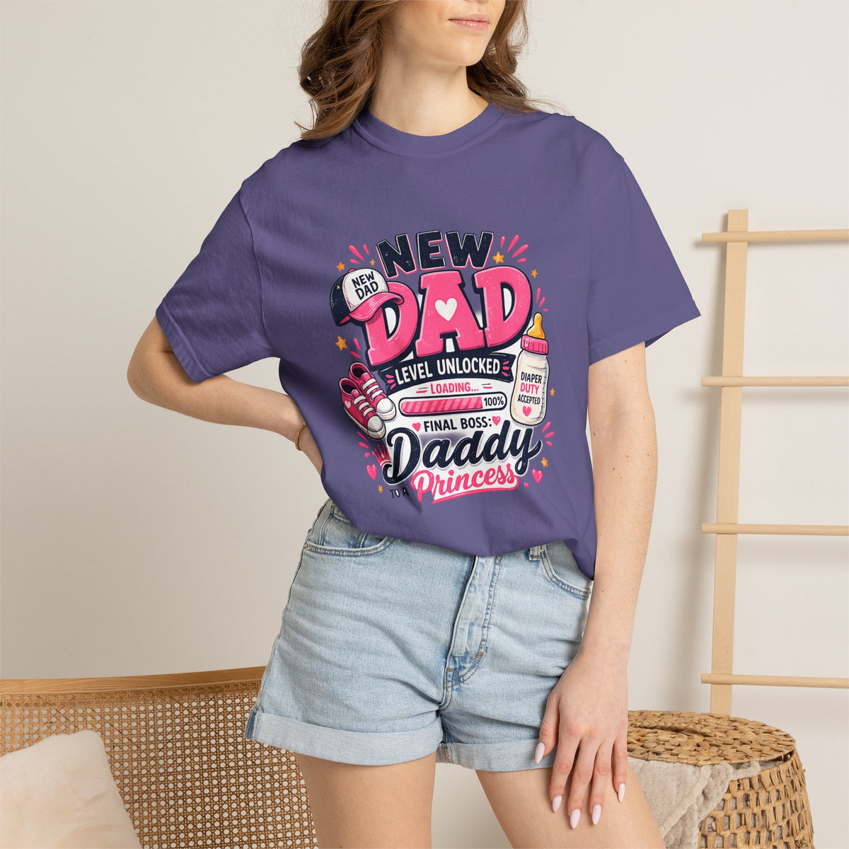New Dad Level Unlocked T-shirt | Daddy to a Princess