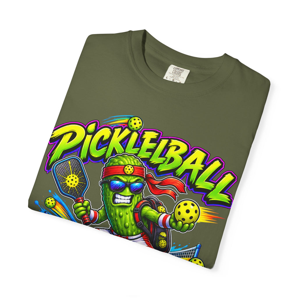 Pickleball Warrior T-Shirt | Cartoon Pickle Player Graphic