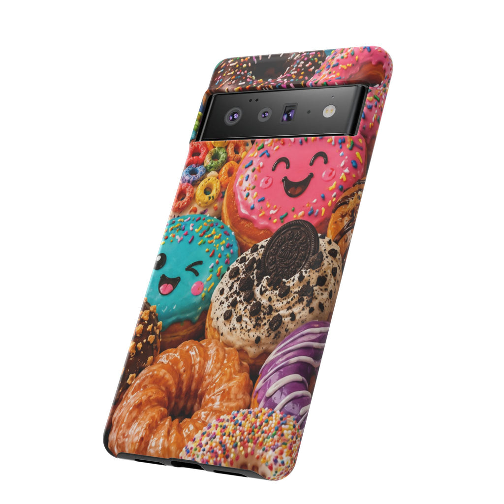 Donut Smile Tough Phone Case — Cute Colorful Desserts Protective Cover