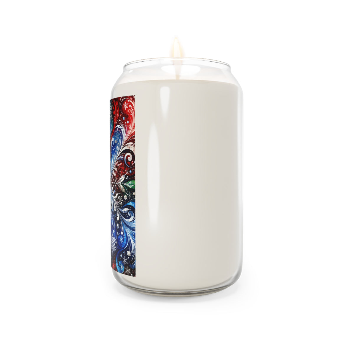 Festive Snowflake Soy Candle — Scented 13.75oz Holiday Candle
