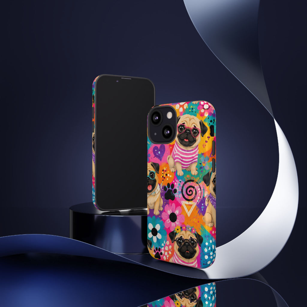 Pug Pop Art Phone Case — Colorful Pug Pattern Tough Case