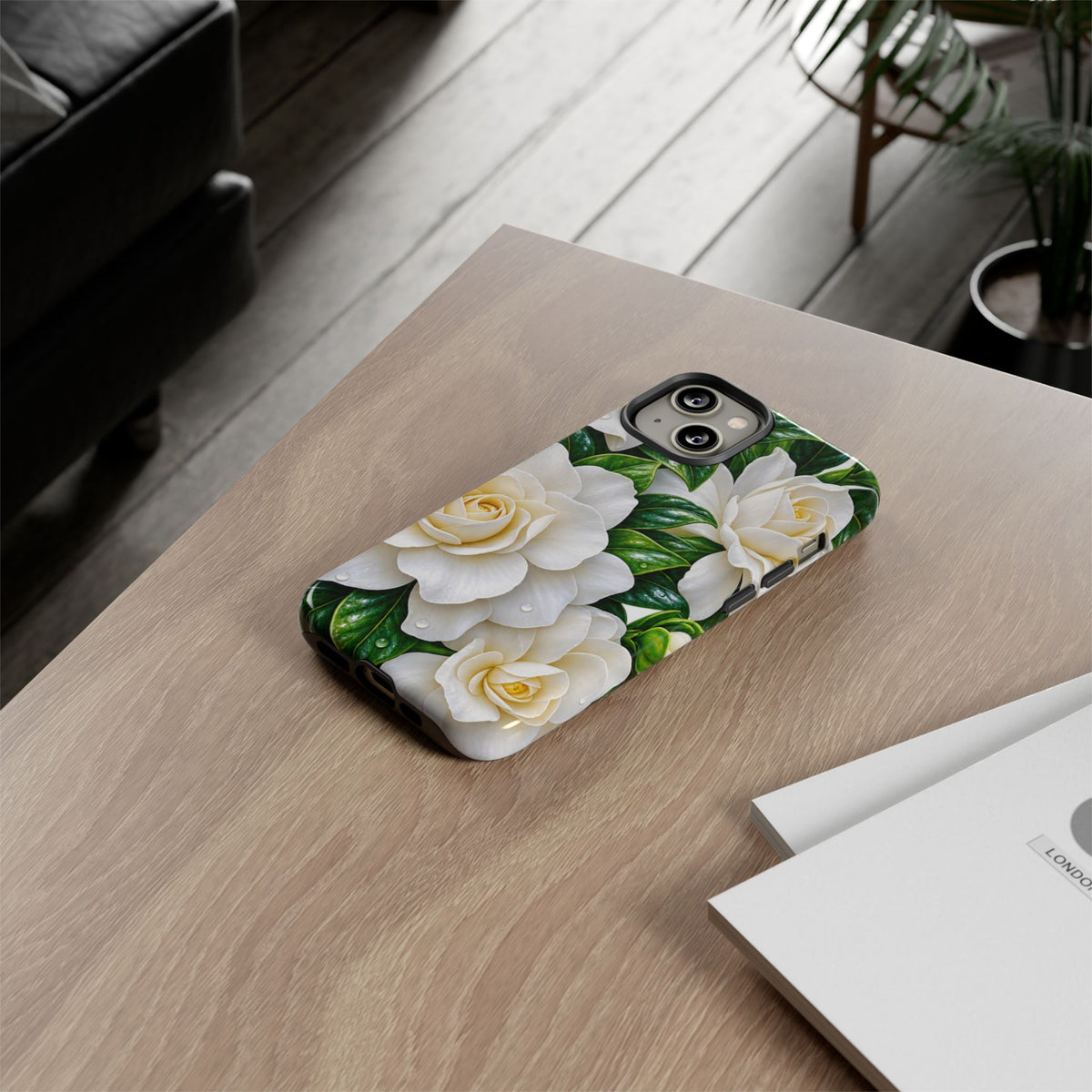 Floral Camellia Tough Case — White Gardenia Phone Cover