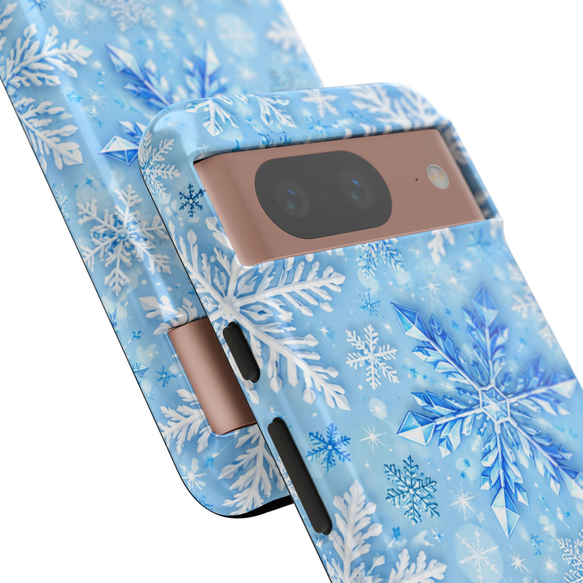 Winter Snowflake Tough Phone Case — Blue Holiday Protective Cover