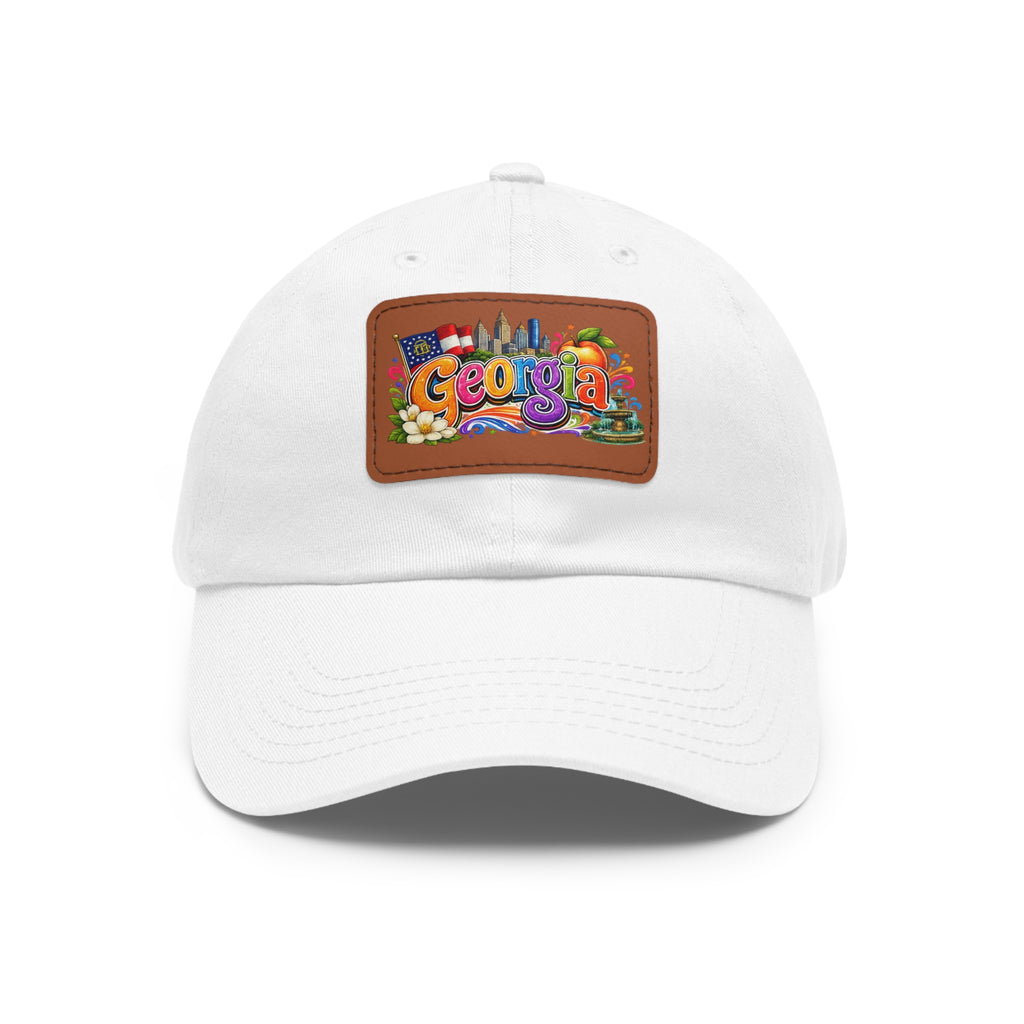 Georgia Colorful Patch Dad Hat | Leather Patch Cap