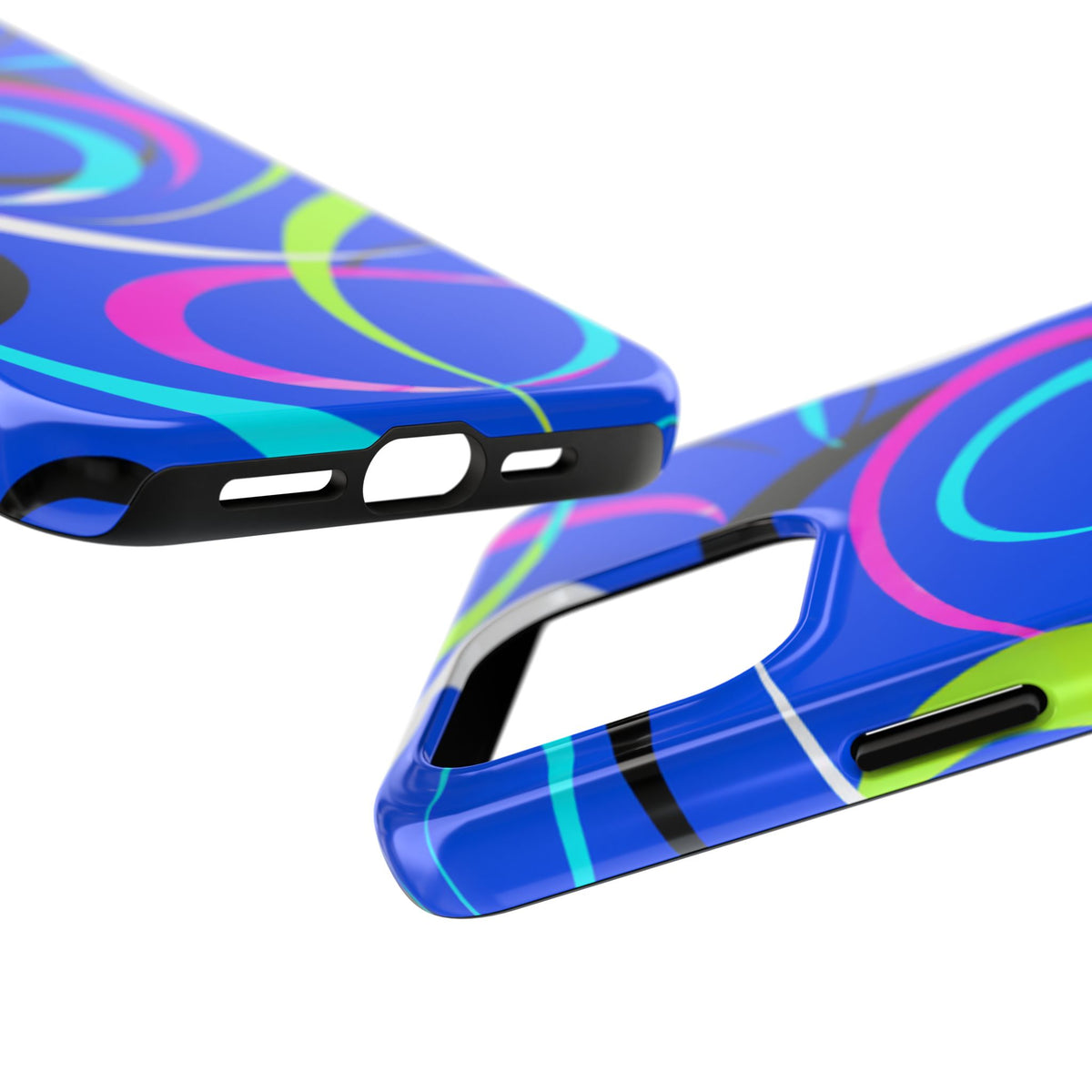 Tough Phone Case — Blue Abstract Swirl Protective Cover