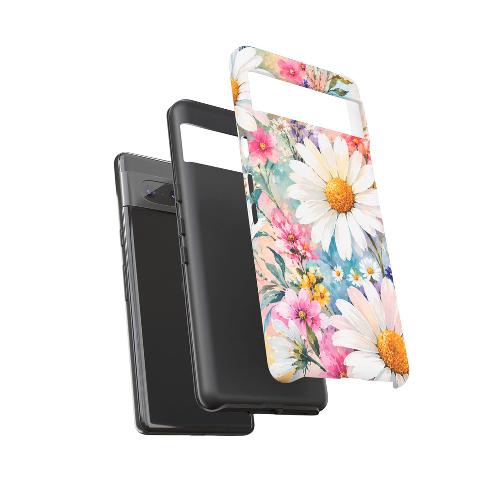 Floral Daisy Phone Case — Watercolor Daisies Protective Tough Case