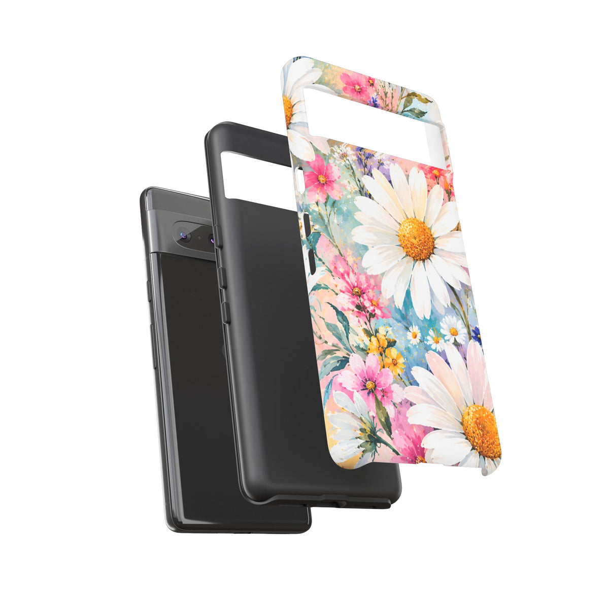 Floral Daisy Phone Case — Watercolor Daisies Protective Tough Case