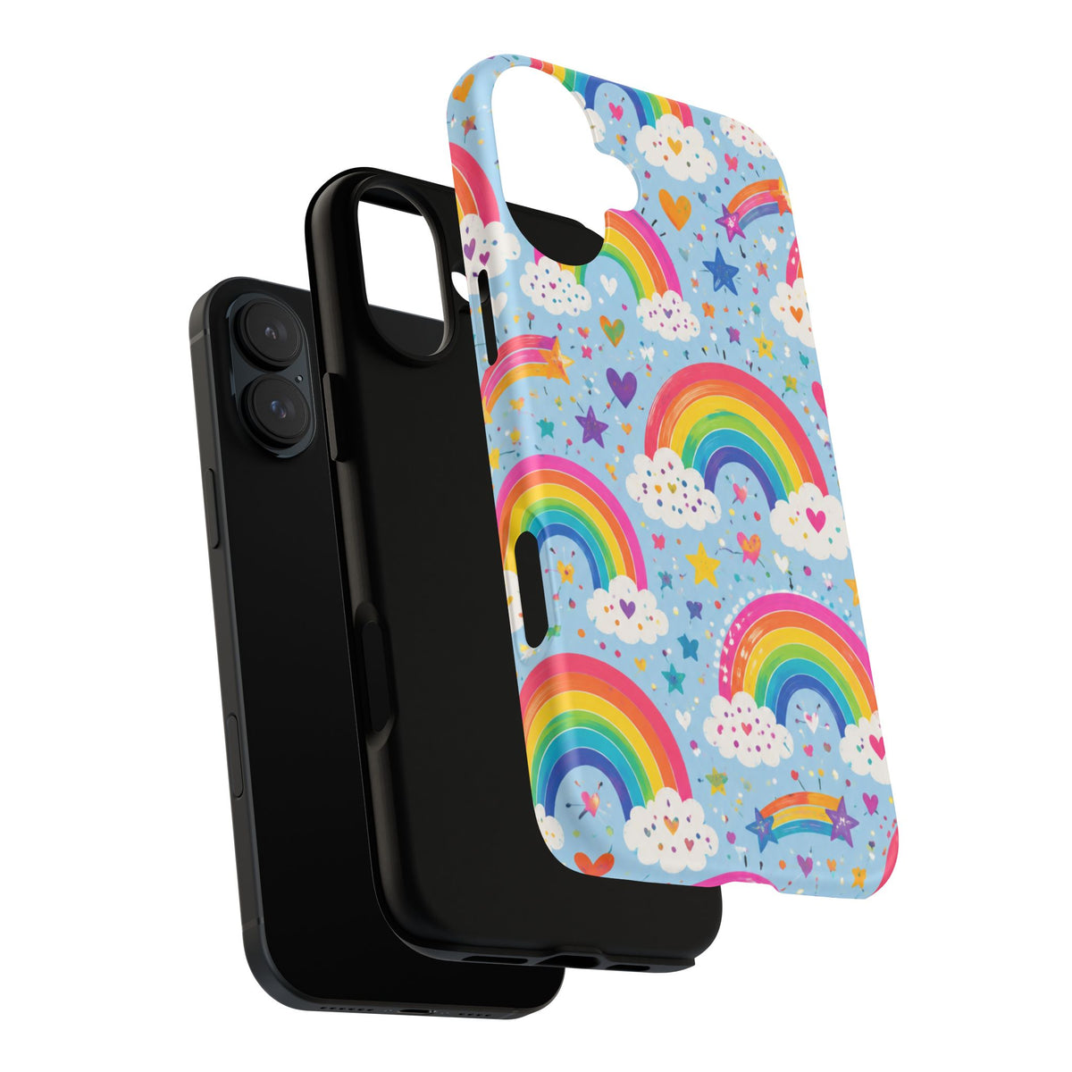 Rainbow Clouds Phone Case — Cute Pastel Rainbow Pattern Tough Case