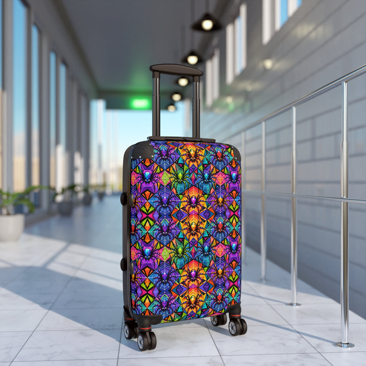 Vibrant Kaleidoscope Suitcase – Colorful Geometric Travel Luggage