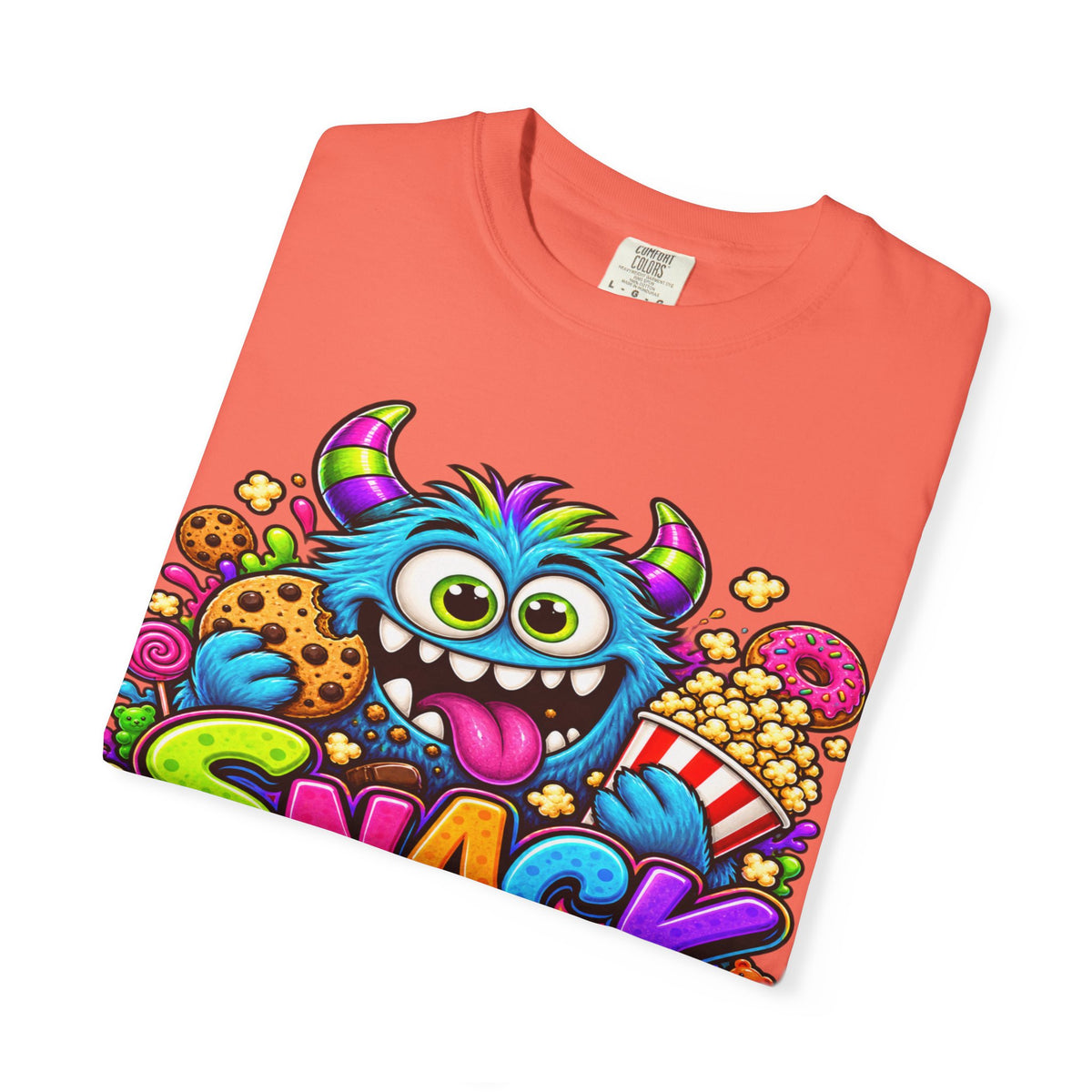 Snack Monster T-shirt | Colorful Cartoon Monster Snacks